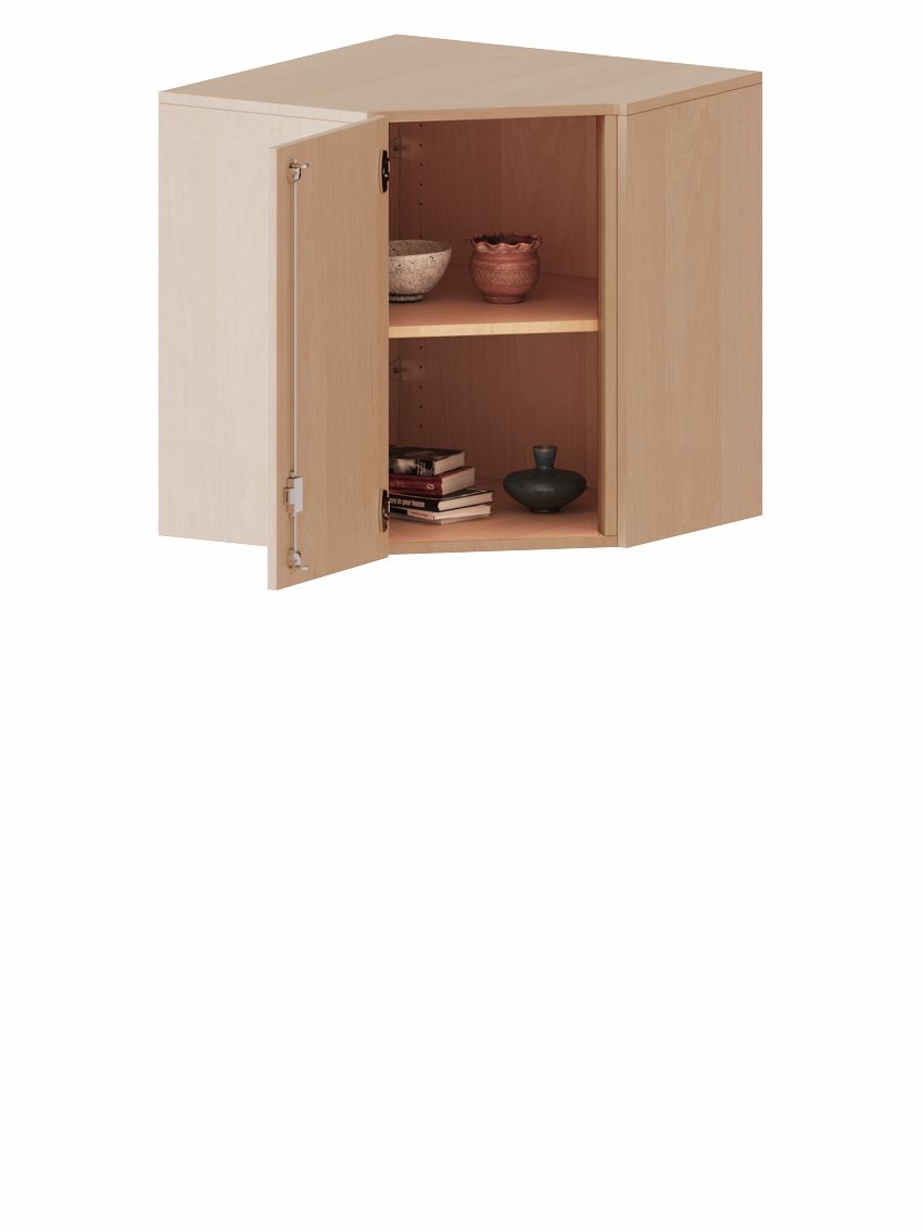 Inneneck-Aufsatzschrank 2 OH, Tür rechts oder links, 4 Dekore